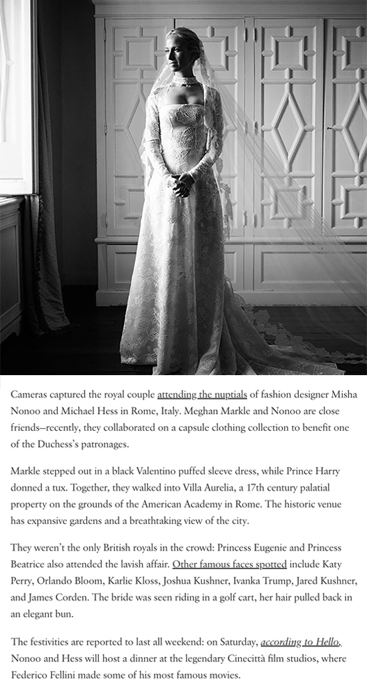 The Cinecitta' Wedding of Misha Nonoo & Michael Hess — Vogue, Sugokuii Events